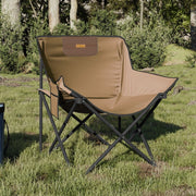 Campingstoelen 2 st bruin inklapbaar