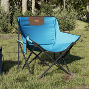 Campingstoelen 2 st felblauw inklapbaar
