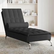 Massage chaise longue 138x56x75 cm stof zwart