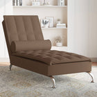 Massage chaise longue met bolster stof bruin