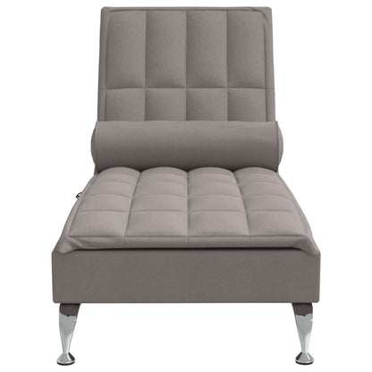 Massage chaise longue met bolster stof taupe