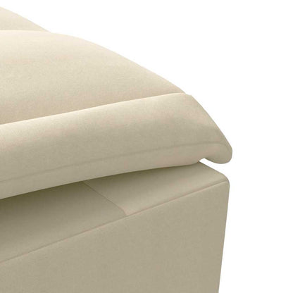 Massage chaise longue met bolster stof crèmekleurig