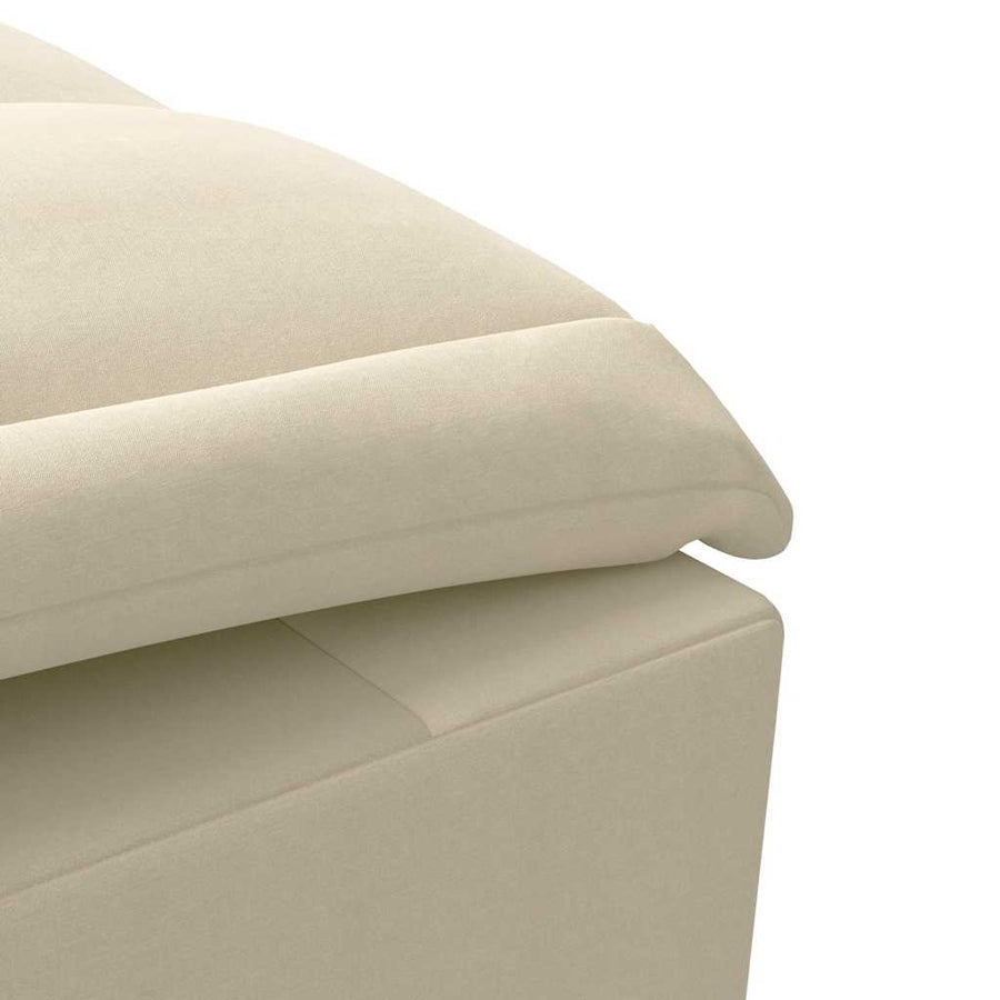 Massage chaise longue met bolster stof crèmekleurig
