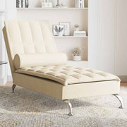 Massage chaise longue crème 138x56x75 cm