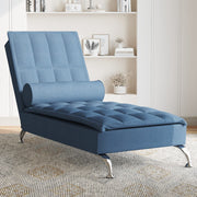 Massage chaise longue stof blauw 138x56x75 cm