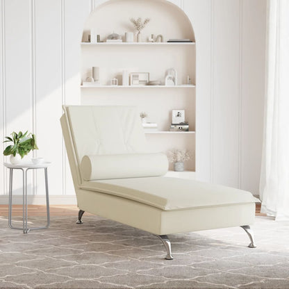 Massage chaise longue met bolster fluweel roze