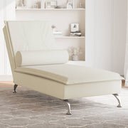 Massage chaise longue fluweel roze 136,5 cm