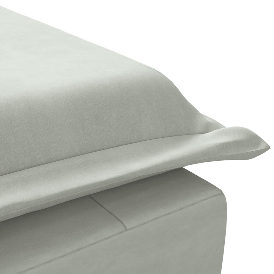 Massage chaise longue met bolster fluweel lichtgrijs