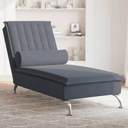 Massage chaise longue 137x56x75 cm fluweel donkergrijs