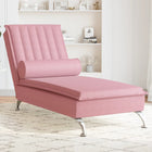 Massage chaise longue met bolster fluweel roze