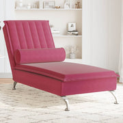 Massage chaise longue 137x56x75 cm fluweel wijnrood