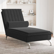Massage chaise longue 137x56x75 cm fluweel zwart