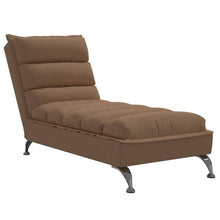Chaise longue met kussens stof bruin