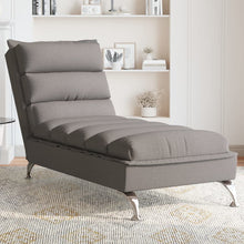 Chaise longue met kussens stof taupe