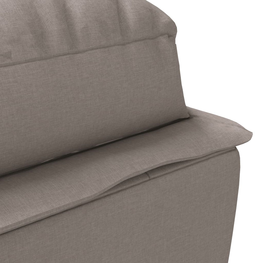 Chaise longue met kussens stof taupe