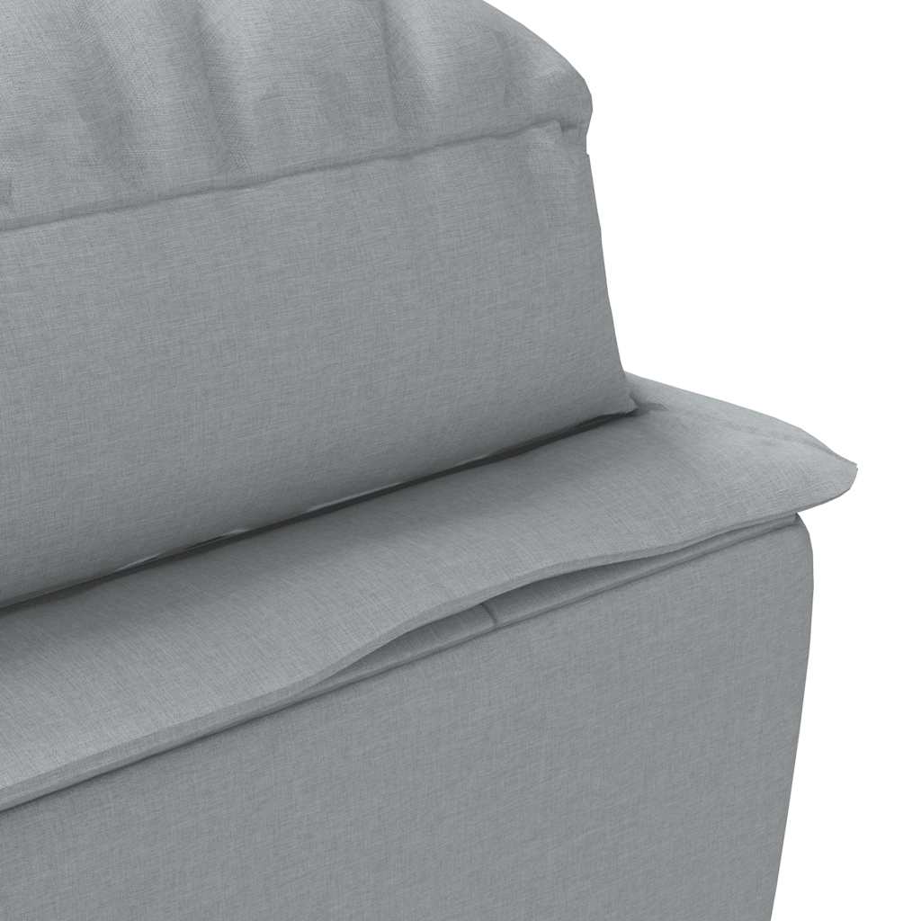 Massage chaise longue met kussens stof lichtgrijs