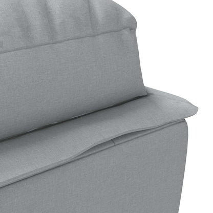 Massage chaise longue met kussens stof lichtgrijs