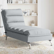 Massage chaise longue lichtgrijs 133.5x56x74 cm