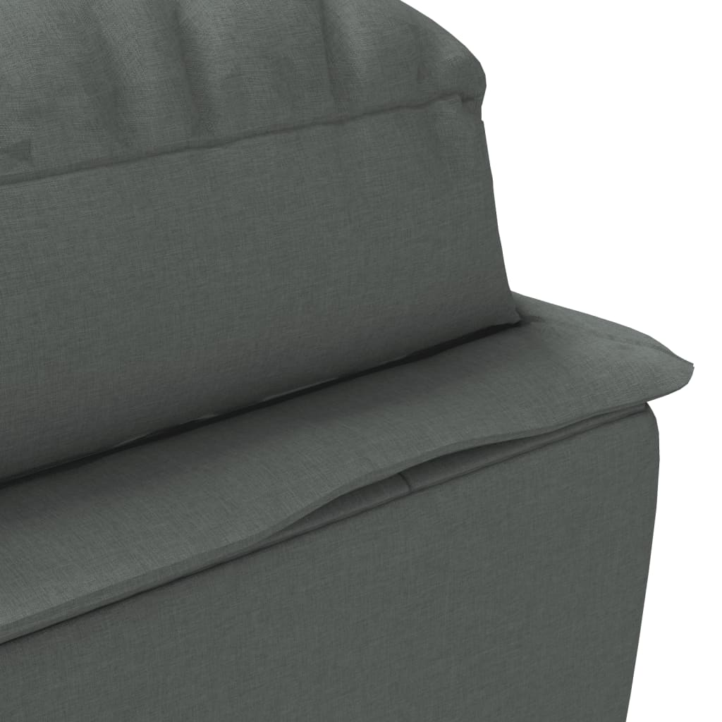 Massage chaise longue met kussens stof donkergrijs