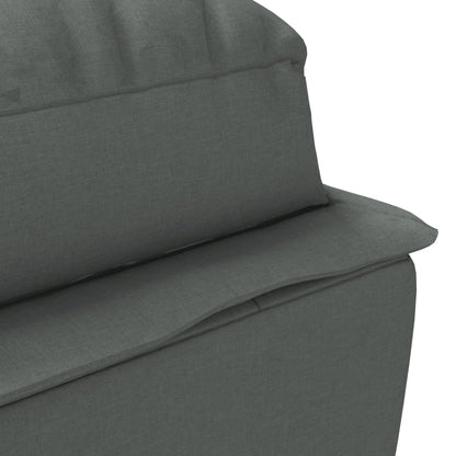 Massage chaise longue met kussens stof donkergrijs