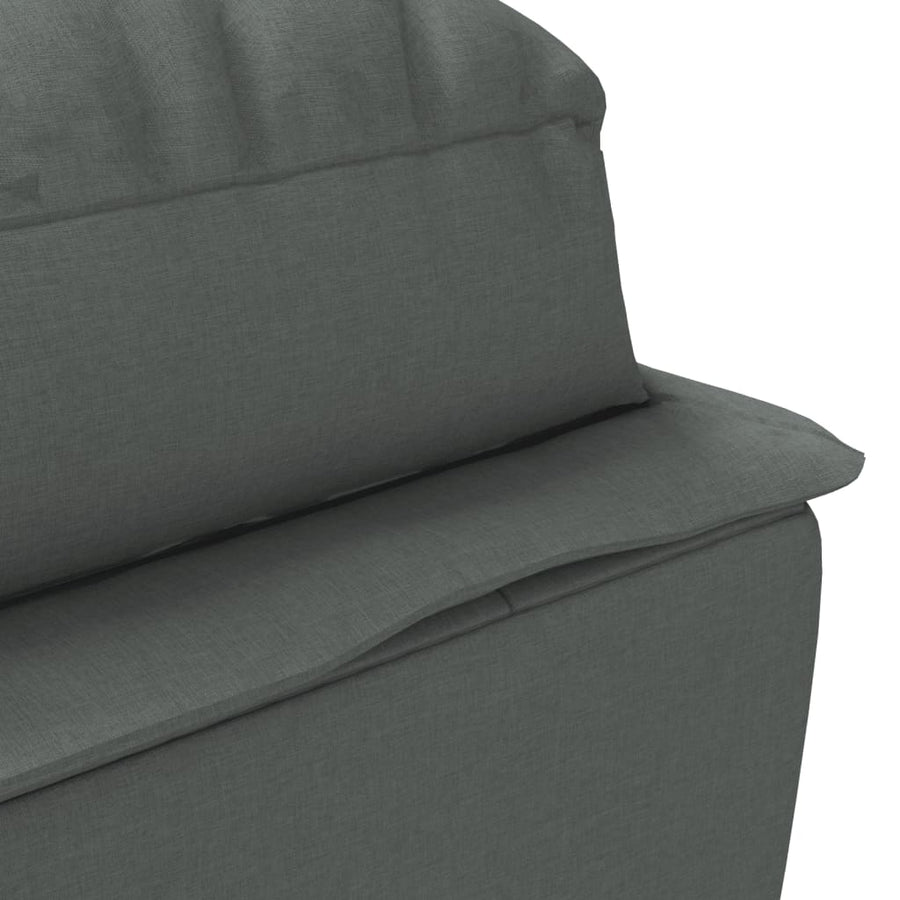 Massage chaise longue met kussens stof donkergrijs