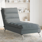 Massage chaise longue met kussens stof donkergrijs