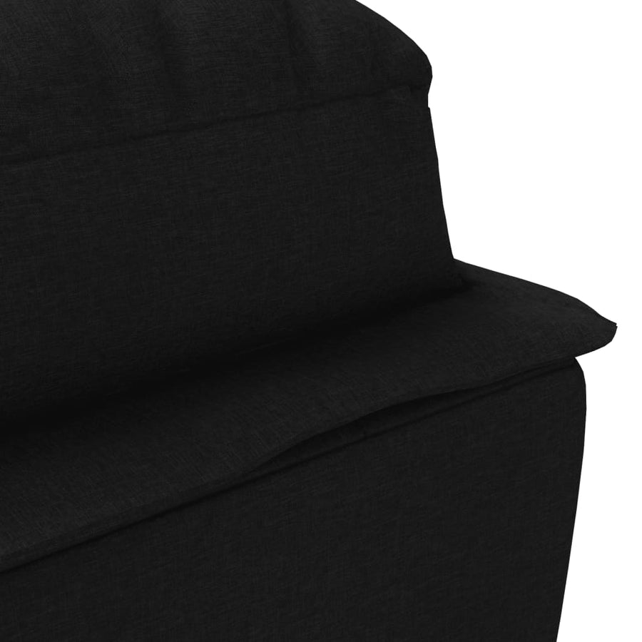 Massage chaise longue met kussens stof zwart