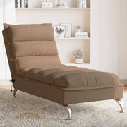 Massage chaise longue 133,5x56x74 cm stof bruin