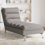 Massage chaise longue 133,5x56x74 cm stof taupe
