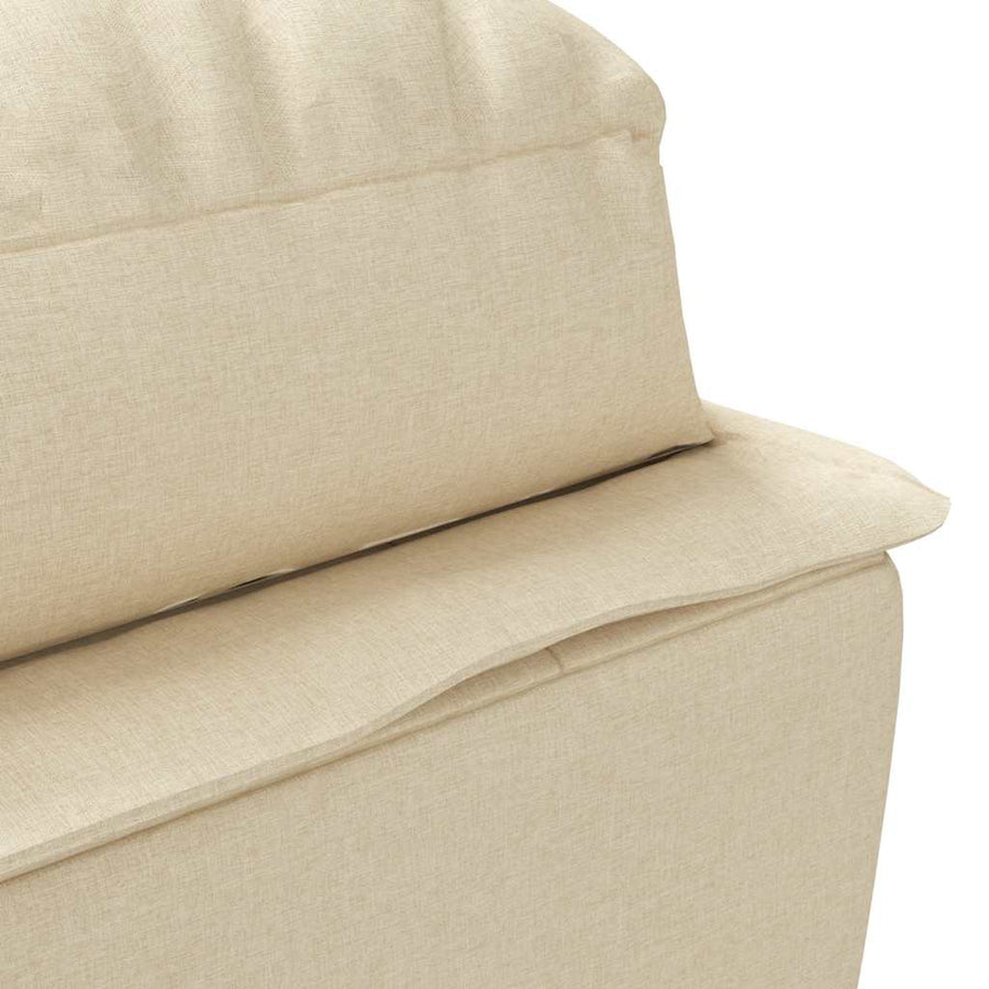 Massage chaise longue met kussens stof crèmekleurig
