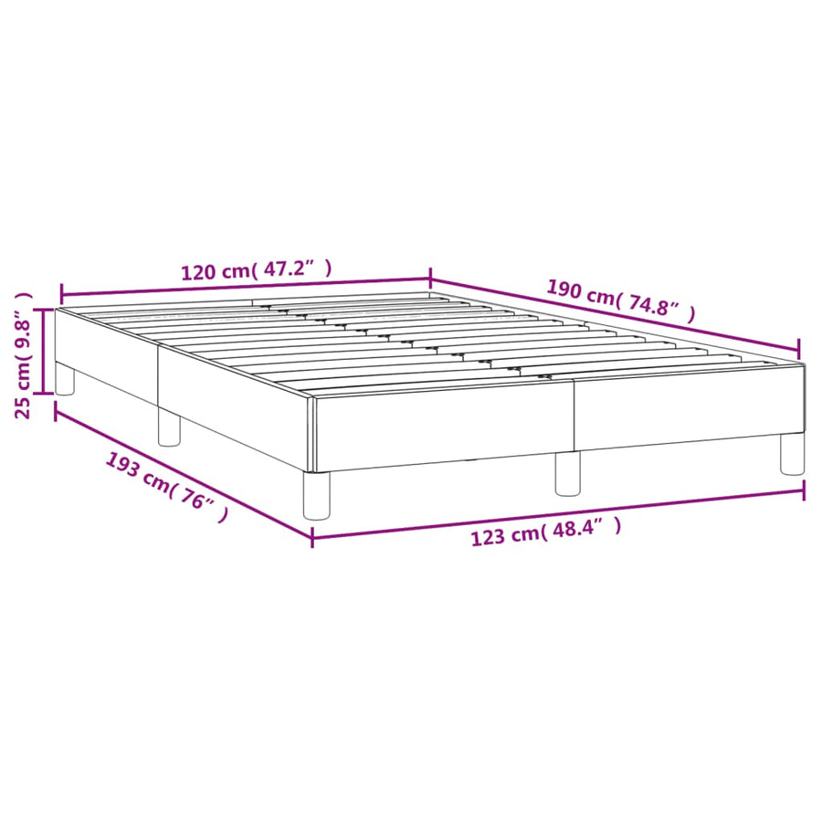 Bedframe Stof Kleurig Crème 120 x 190 cm 25 cm