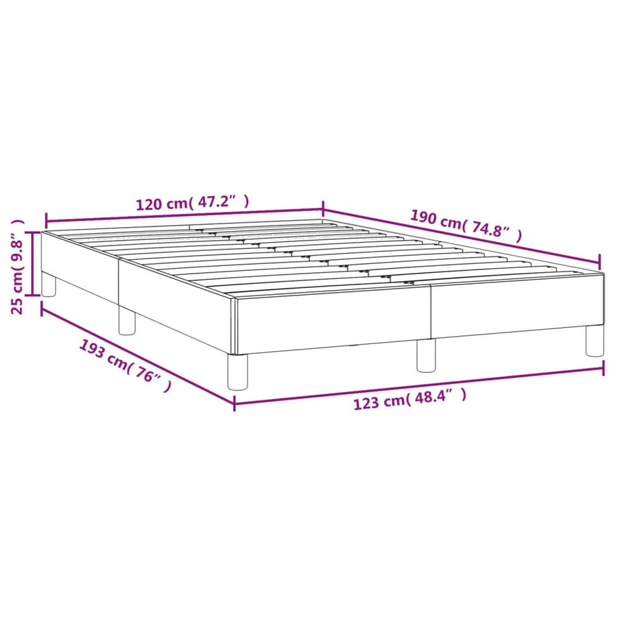 Bedframe Stof Blauw 120 x 190 cm 25 cm