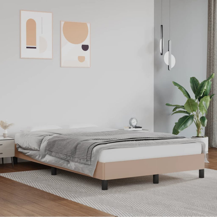 Bedframe Kunstleer Kleurig Cappuccino 120 x 190 cm 25 cm