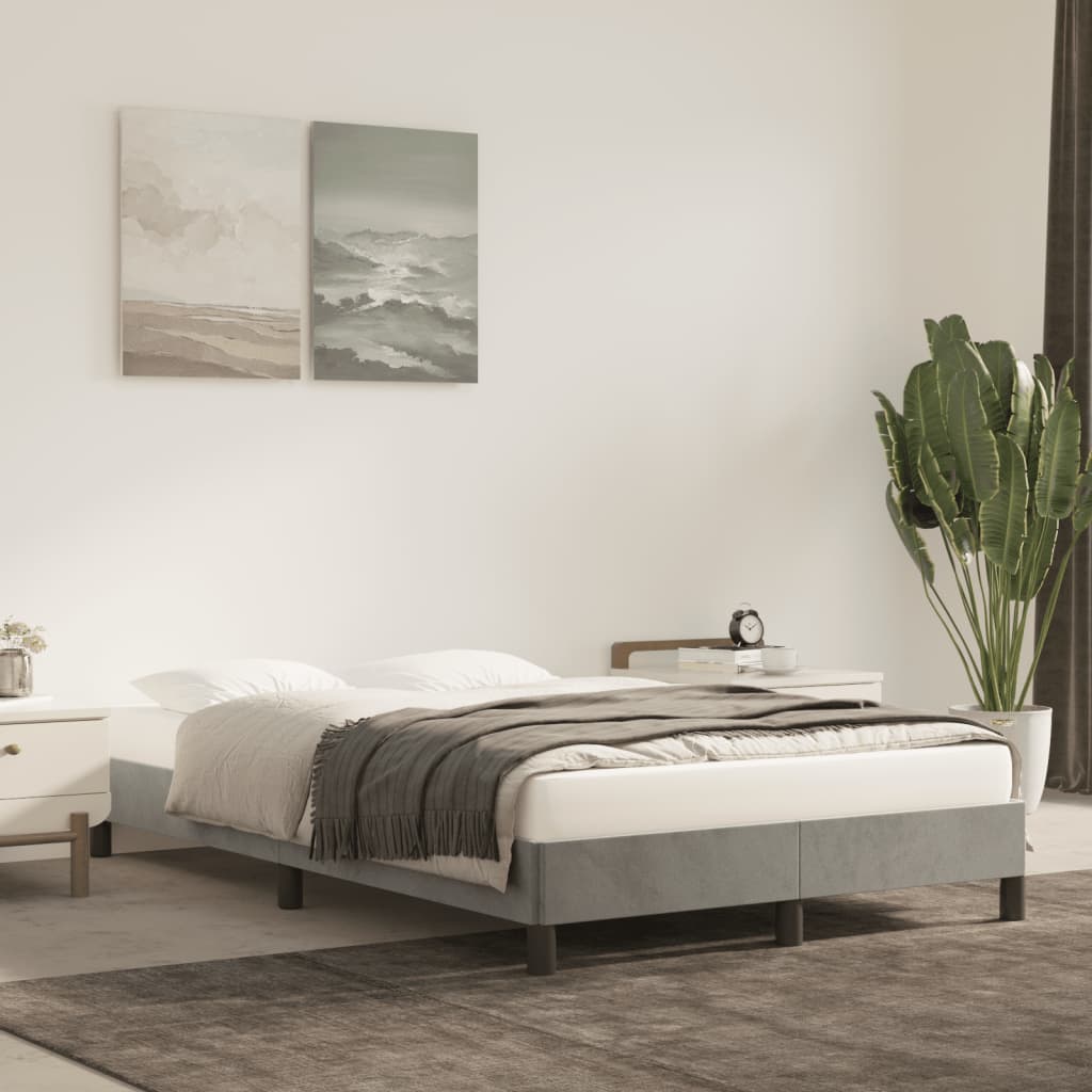 Bedframe Fluweel Lichtgrijs 120 x 190 cm 25 cm