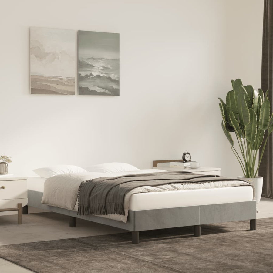Bedframe Fluweel Lichtgrijs 120 x 190 cm 25 cm