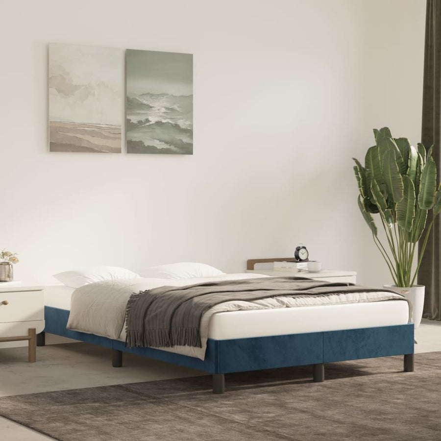 Bedframe Fluweel Donkerblauw 120 x 190 cm 25 cm