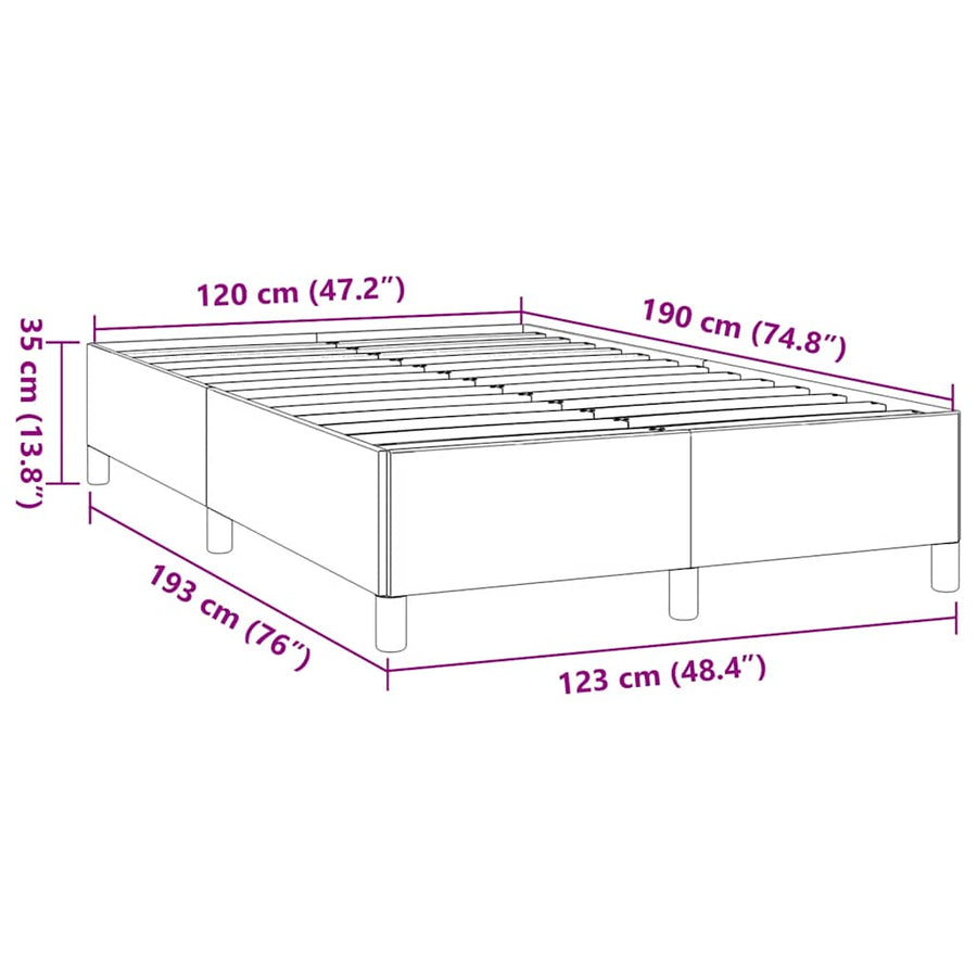 Bedframe Zonder Matras Stof Kleurig Crème 120 x 190 cm 35 cm