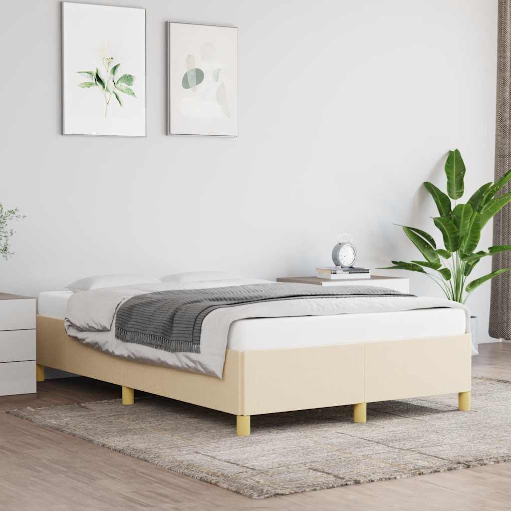 Bedframe Zonder Matras Stof Kleurig Crème 120 x 190 cm 35 cm