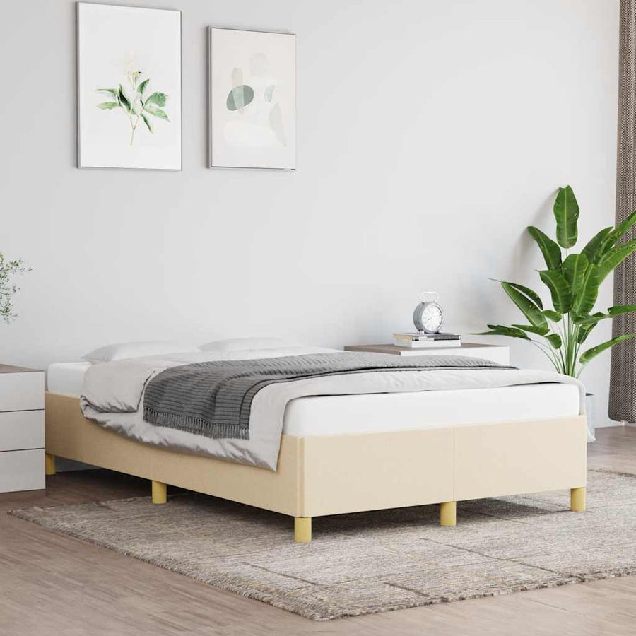 Bedframe Zonder Matras Stof Kleurig Crème 120 x 190 cm 35 cm