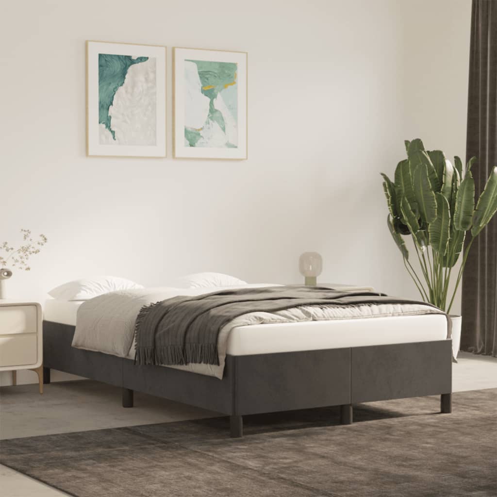 Bedframe Fluweel Donkergrijs 120 x 190 cm 33.5 cm