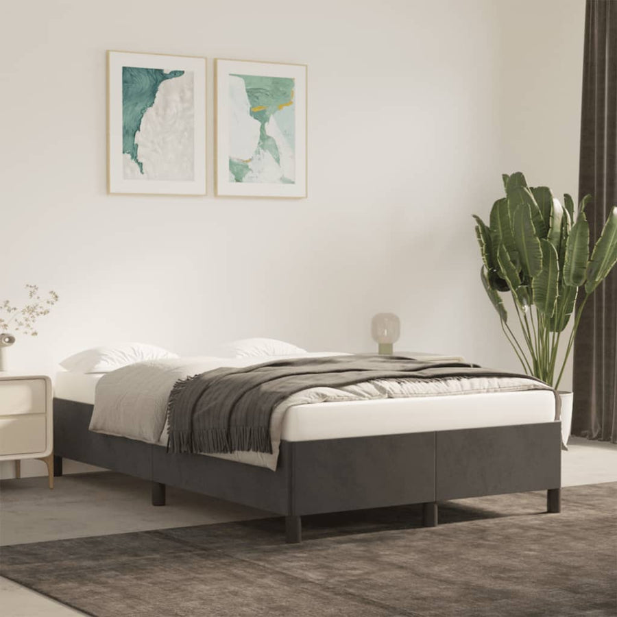 Bedframe Fluweel Donkergrijs 120 x 190 cm 33.5 cm