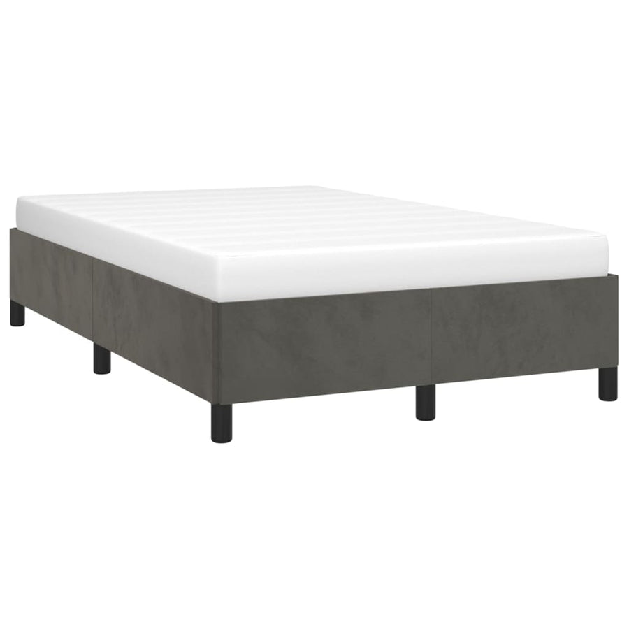 Bedframe Fluweel Donkergrijs 120 x 190 cm 33.5 cm