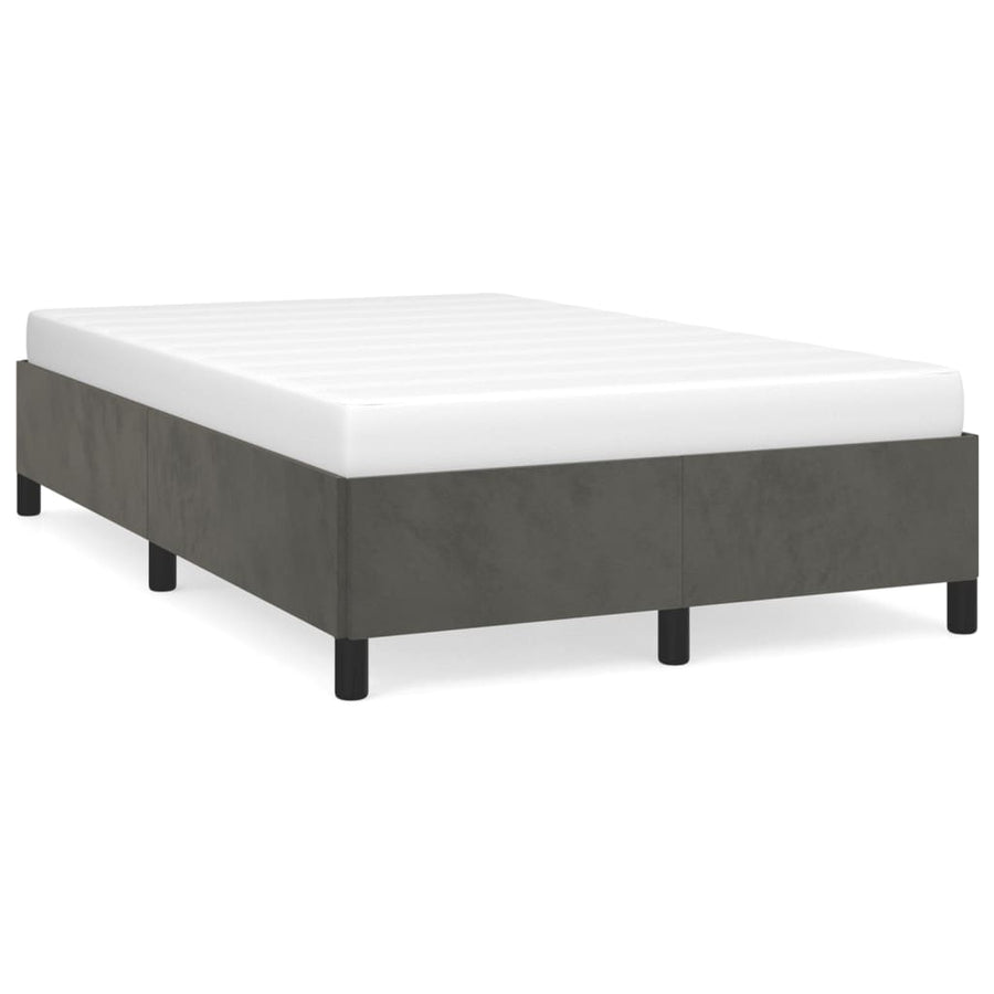 Bedframe Fluweel Donkergrijs 120 x 190 cm 33.5 cm