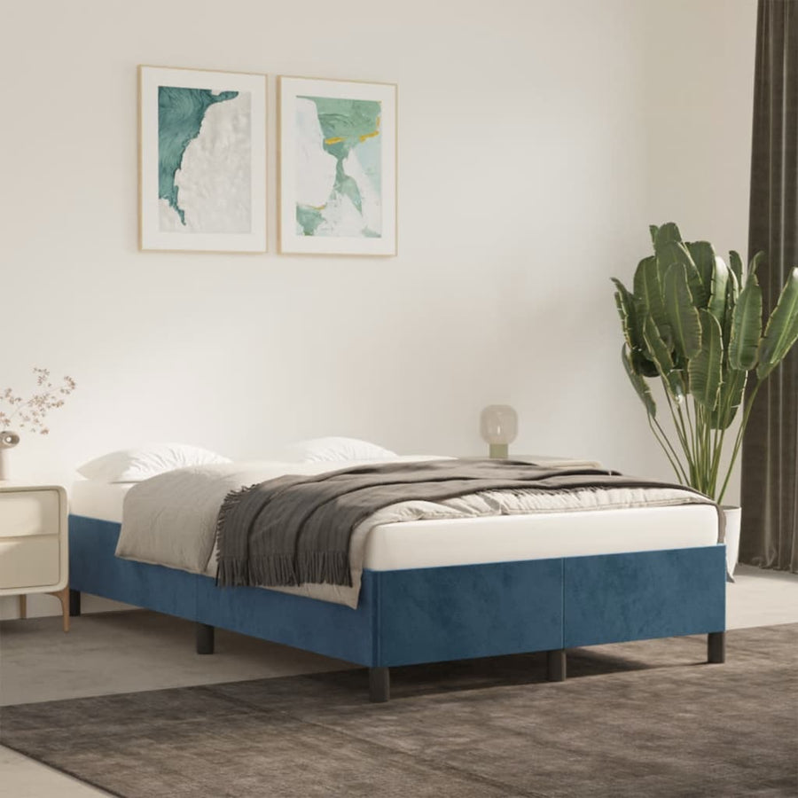 Bedframe Fluweel Donkerblauw 120 x 190 cm 33.5 cm