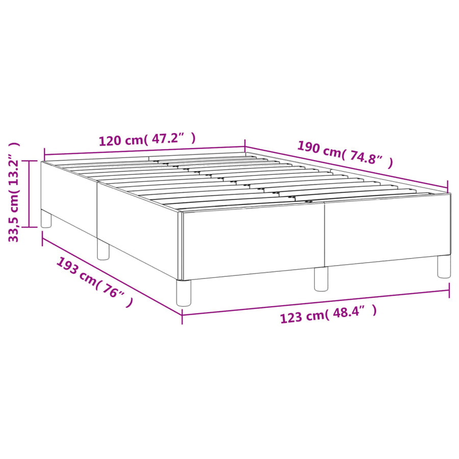 Bedframe Fluweel Roze 120 x 190 cm 33.5 cm