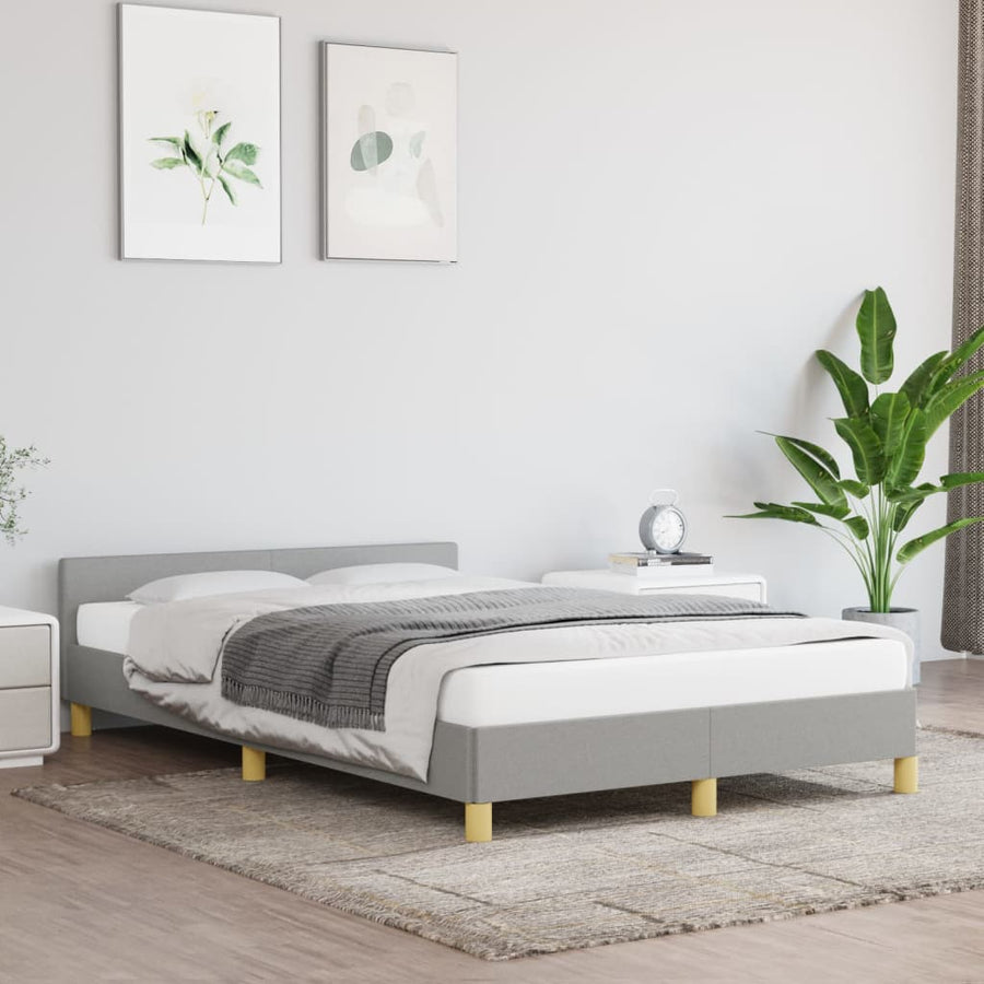 Bedframe Met Hoofdbord Lichtgrijs 120 x 190 cm