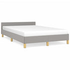 Bedframe 120x190 cm stof lichtgrijs met hoofdbord