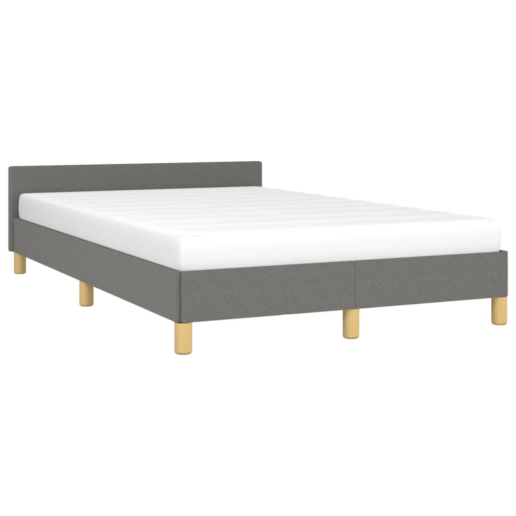 Bedframe Met Hoofdbord Stof Donkergrijs 120 x 190 cm