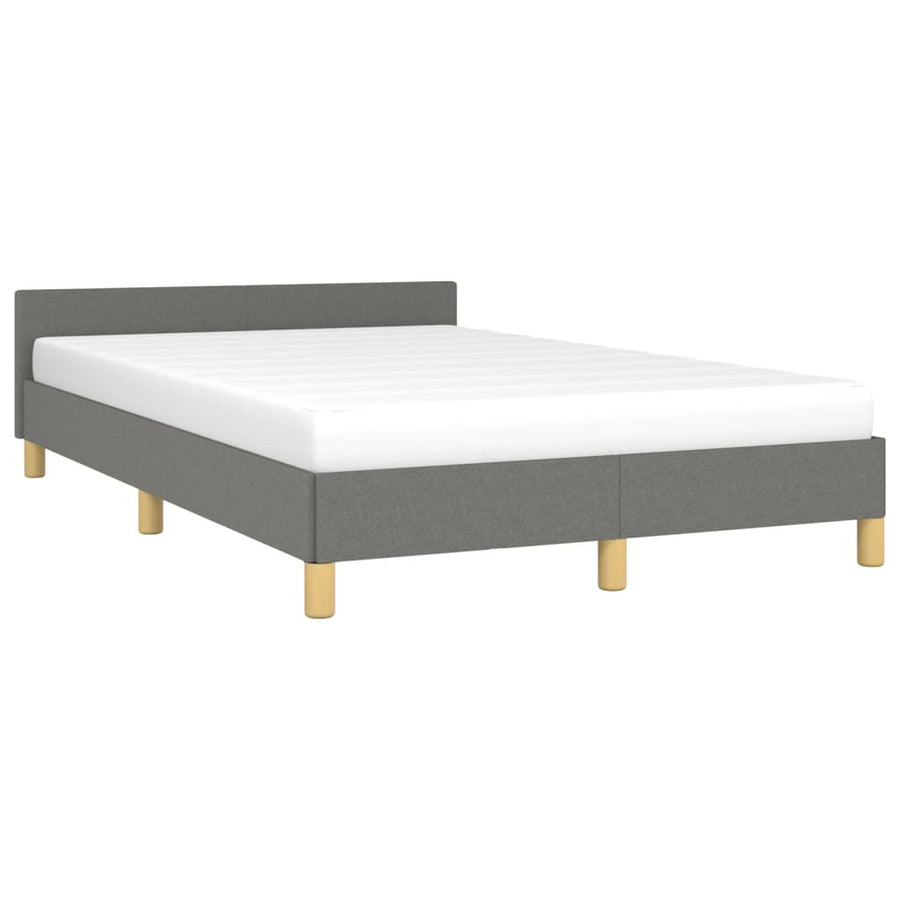 Bedframe Met Hoofdbord Stof Donkergrijs 120 x 190 cm