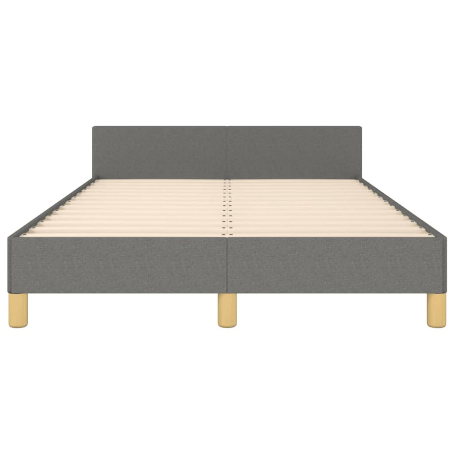 Bedframe Met Hoofdbord Stof Donkergrijs 120 x 190 cm